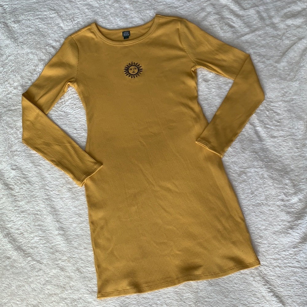 Wild Fable long sleeve mustard colored dress NWOT